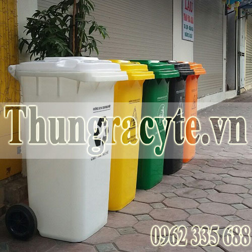 Thùng rác 120 lít có nhiều màu sắc khác nhau