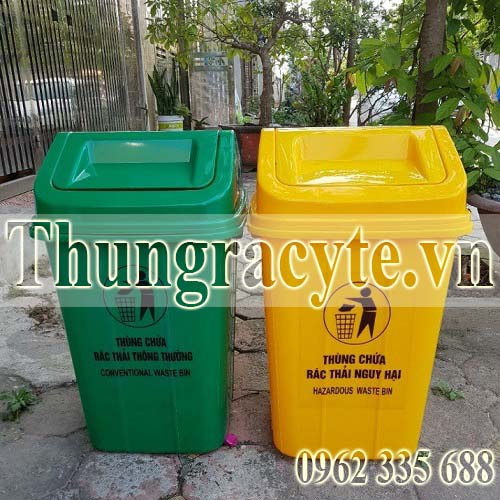 Thùng rác nhựa 60 lít nắp bập bênh