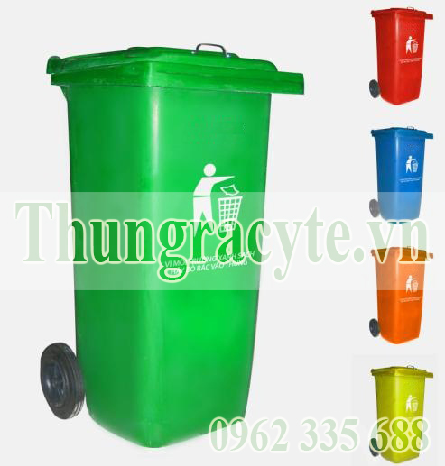 Thùng rác 120L có bánh xe dễ dàng di chuyển